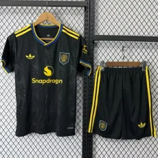 25-26 Man Utd Black Blue Kids Soccer Jersey