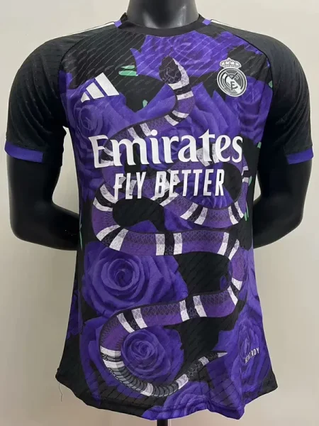 25-26 RMA Black Special Edition Player Version Training Shirts (紫蛇)
