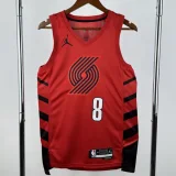 22-23 TRAIL, BLAZERS AVDIjA #8 Red Top Quality Hot Pressing NBA Jersey (Trapeze Edition)飞人版