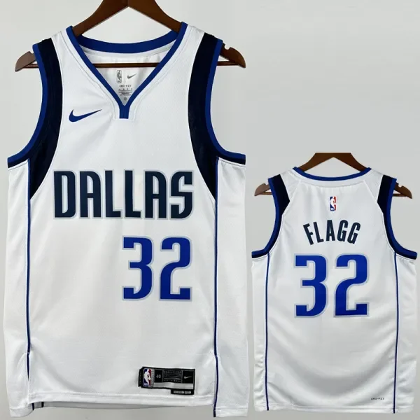 22-23 Dallas Mavericks FLAGG #32 White Top Quality Hot Pressing NBA Jersey(V领)