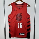 22-23 TRAIL BLAZERS YANG #16 Red Top Quality Hot Pressing NBA Jersey (Trapeze Edition)飞人版