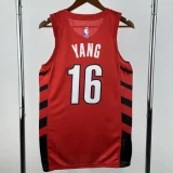 22-23 TRAIL BLAZERS YANG #16 Red Top Quality Hot Pressing NBA Jersey (Trapeze Edition)飞人版