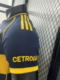 25-26 Boca Juniors Home Player Version Soccer Jersey(全广告)