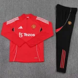 25-26 Man Utd Red Half Pull Tracksuit (半拉链)