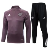 25-26 Man Utd Grey purple Half Pull Tracksuit #B2550(半拉链)