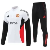 25-26 Man Utd White Half Pull Tracksuit (半拉链)