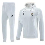2025-26 RMA White Hoodie Tracksuit
