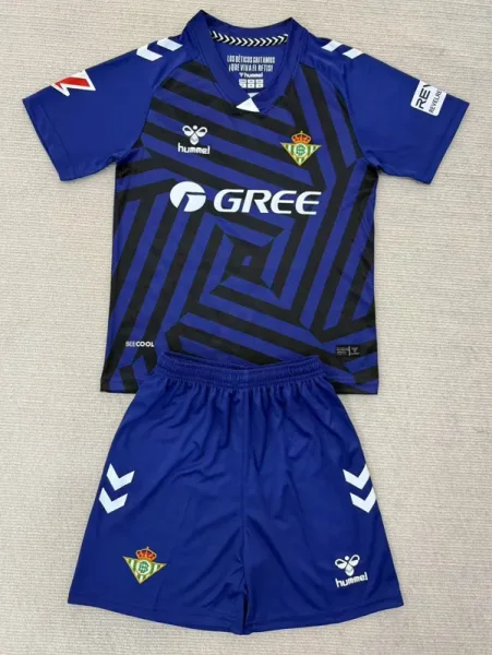 25-26 Real Betis Royal blue GoalKeeper Kids Soccer Jersey