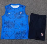 2025-26 France Fancy blue Tank top and shorts suit #D25136