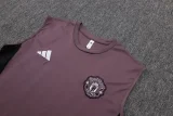 2025-26 Man Utd Grey purple Tank top and shorts suit #D25123