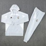 2025-26 RMA White Hoodie Tracksuit
