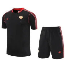 25-26 Man Utd Black Training Short Suit