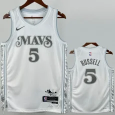 24-25 Dallas Mavericks RUSSELL #5 White City Edition Top Quality Hot Pressing NBA Jersey