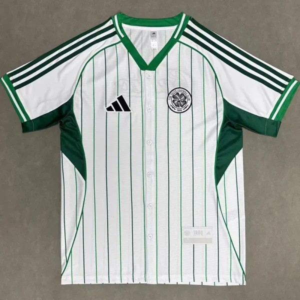 25-26 Celtic White Green Casual Edition Baseball Jersey