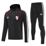 25-26 River Plate Black Hoodie Jacket Tracksuit