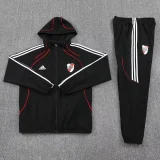 25-26 River Plate Black Hoodie Jacket Tracksuit