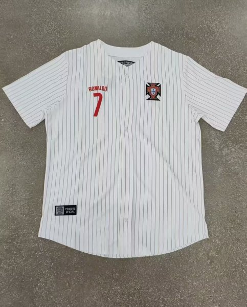 25-26  Portugal White Casual Baseball Jacket
