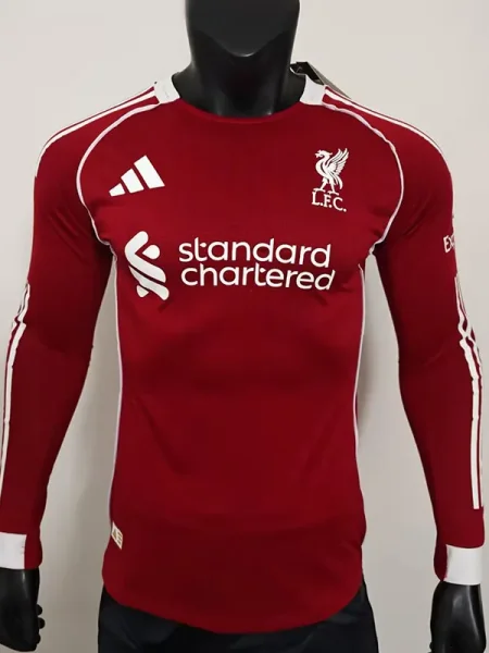 25-26 LIV Home Long Sleeve Player Version Soccer Jersey (长袖球员)