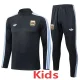 25-26 Argentina Dark gray Kids Half Pull Tracksuit #E2541(童装)(半拉链)