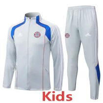 25-26 Bayern Light gray Kids Jacket Tracksuit #E2586(童装)