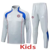 25-26 Bayern Light gray Kids Half Pull Tracksuit #E2582(童装)(半拉链)