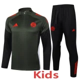 25-26 Bayern Dark green Kids Half Pull Tracksuit #E2546(童装)(半拉链)