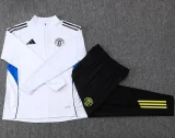25-26 Man Utd White Kids Half Pull Tracksuit #E2553(童装)(半拉链)