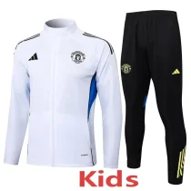 25-26 Man Utd White Kids Jacket Tracksuit #E2559(童装)