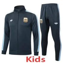 25-26 Argentina Dark gray Kids Jacket Tracksuit #E2562(童装)