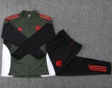 25-26 Bayern Dark green Kids Half Pull Tracksuit #E2546(童装)(半拉链)