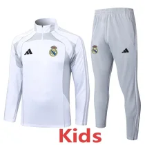25-26 RMA White grey Kids Half Pull Tracksuit #E25106(童装)(半拉链)