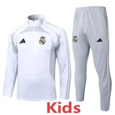 25-26 RMA White grey Kids Half Pull Tracksuit #E25106(童装)(半拉链)
