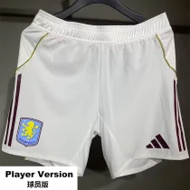 25-26 Aston Villa Home Player Version Shorts Pants (High Quality)(球员短裤)