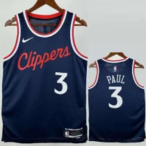 24-25 Clippers PAUL #3 Royal blue Top Quality Hot Pressing NBA Jersey