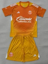 25-26 Club America Orange GoalKeeper Kids Soccer Jersey