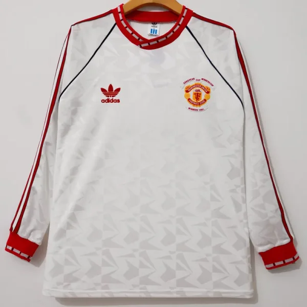 1991 Man Utd Away Long Sleeve Retro Soccer Jersey (长袖)