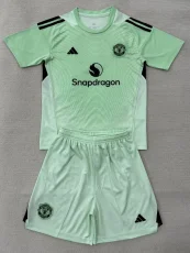25-26 Man Utd Light Green GoalKeeper Kids Soccer Jersey