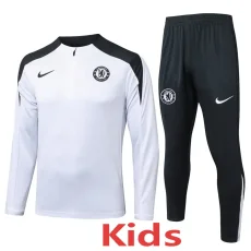 25-26 CHE White Kids Half Pull Tracksuit #E25134(童装)(半拉链)