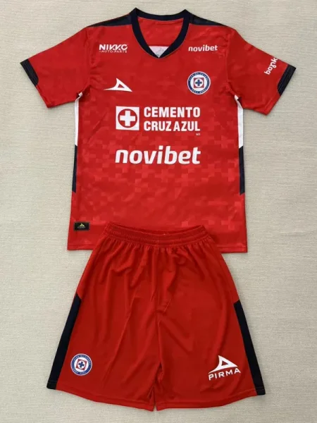 25-26 Cruz Azul Red GoalKeeper Kids Soccer Jersey