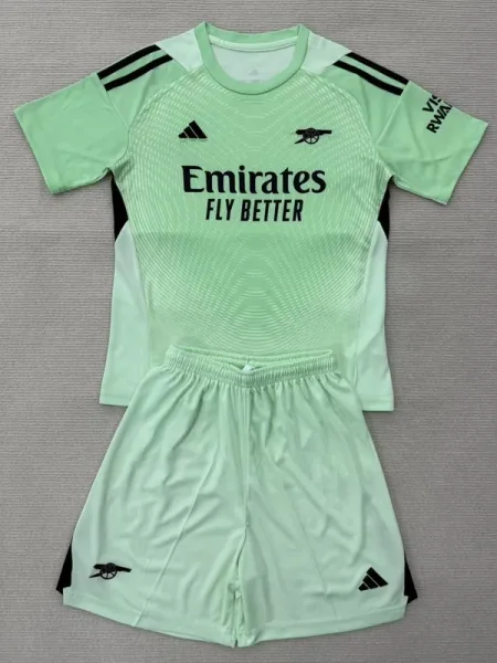 25-26 ARS Light green GoalKeeper Kids Soccer Jersey
