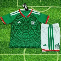 26-27 Mexico Green Kids Soccer Jersey