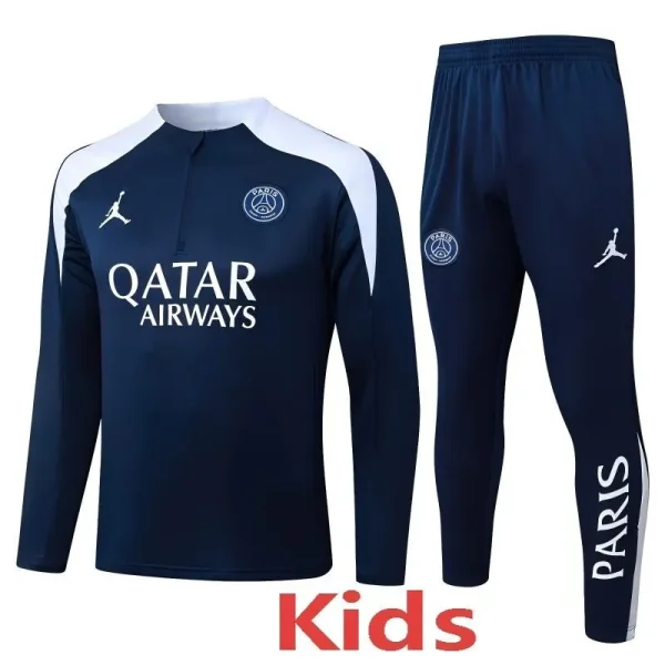 25-26 PSG Jordan Royal blue Kids Half Pull Tracksuit #E25168(童装)(半拉链)