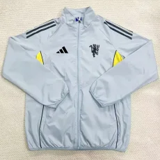 25-26 Man Utd Light gray Windbreaker (黑边)