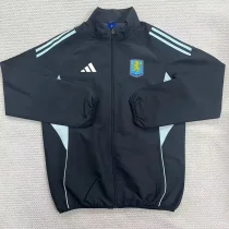 25-26 Aston Villa Black Windbreaker