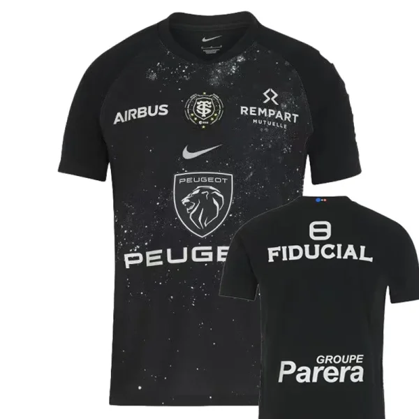 2025 Toulouse Black Rugby Jersey (圆领)