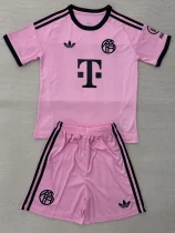 25-26 Bayern Pink Goalkeeper Kids Soccer Jersey