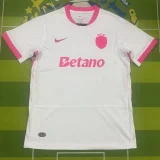 25-26 Sporting Lisbon White Pink Fans Soccer Jersey
