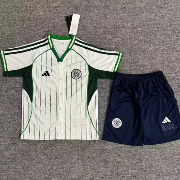 25-26 Celtic White Casual Edition Kids Baseball Jersey