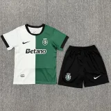 25-26 Sporting Lisbon White Green Kids Soccer Jersey