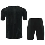 25-26 Man Utd Black Training Short Suit #条纹